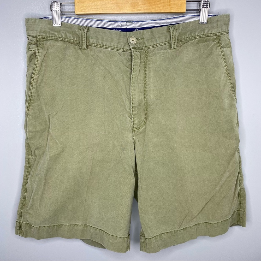 TOMMY BAHAMA Green/Tan 9” Khaki Shorts